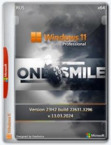 Windows 11 Pro x64 Русская by OneSmiLe [22631.3296]